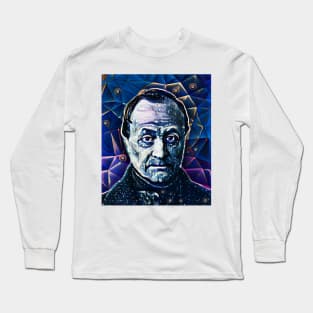 Auguste Comte Dark Night Portrait | Auguste Comte Artwork 5 Long Sleeve T-Shirt